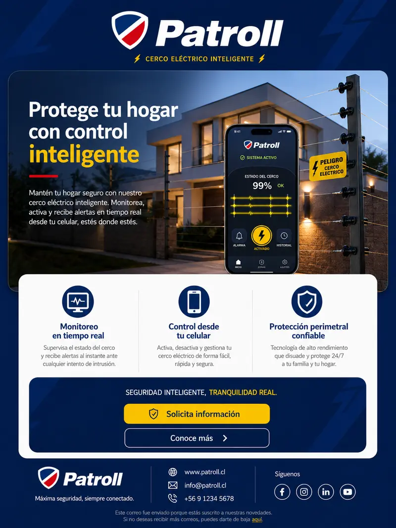 Mailing de cerco eléctrico inteligente Patroll
